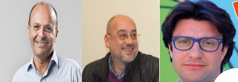 Il sindaco Carlo Capacci, il futuro vice-sindaco Giuseppe Zagarella e il futuro presidente del consiglio Paolo Strescino