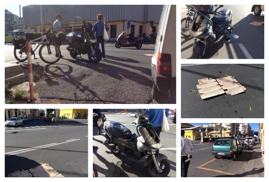 collage viale matteotti incidente