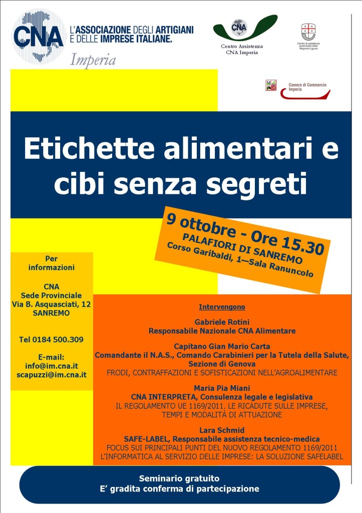 LOCANDINA ETICHETTATURA 9 OTTOBRE