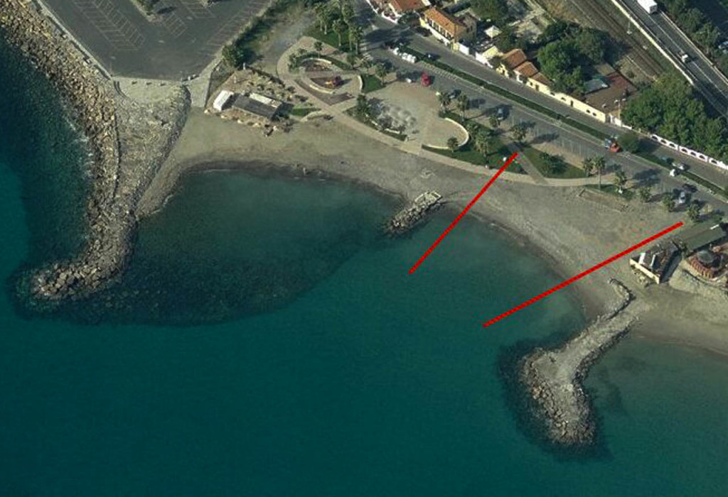 Larea di spiaggia libera al Prino