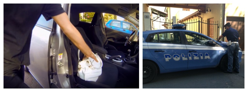 Collage furto borsa polizia