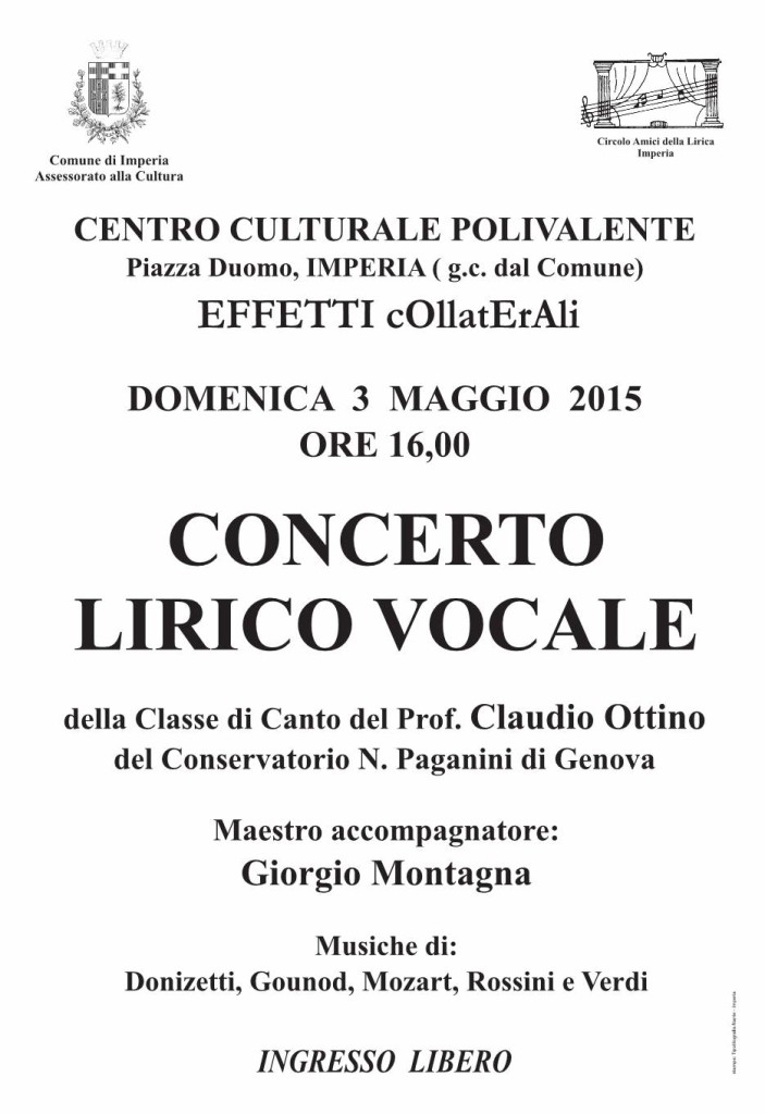 Locandina Concerto Lirico Vocale Conservatorio Paganini