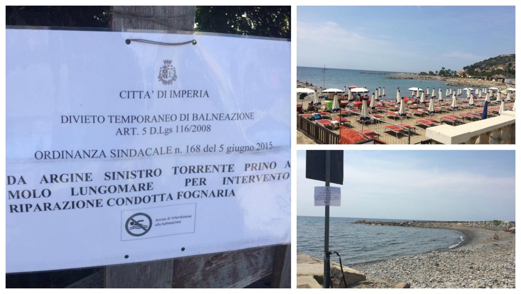 collage divieto di balneazione borgo prino