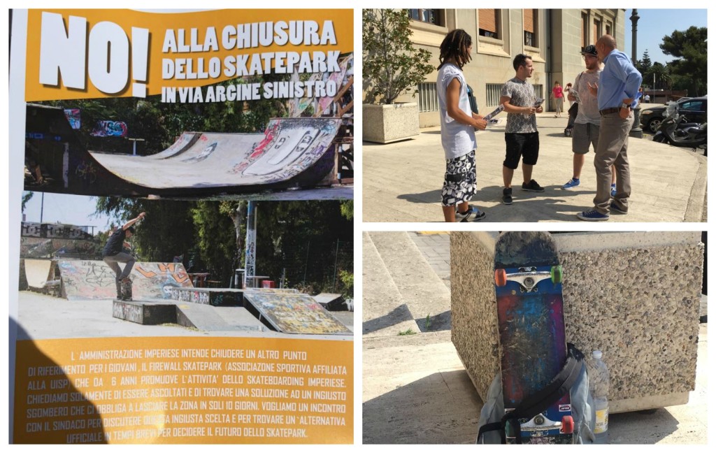 collage protesta skate park
