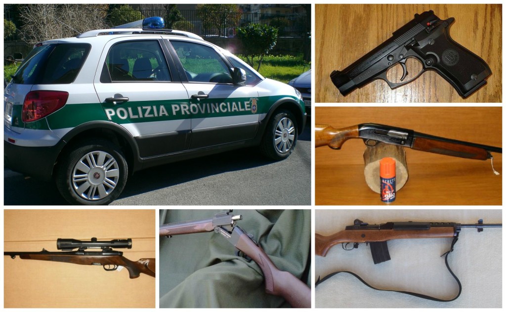 collage pistole e fucili_polizia provinciale