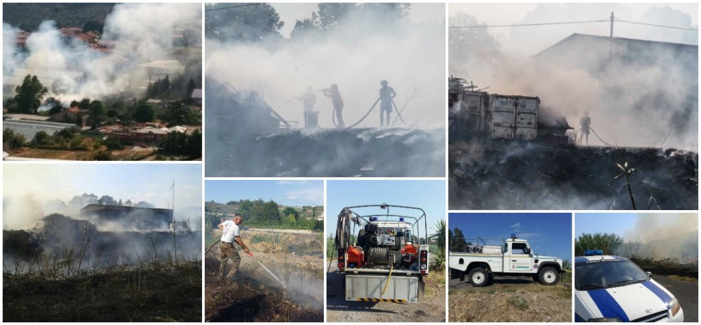 collage incendio diano castello