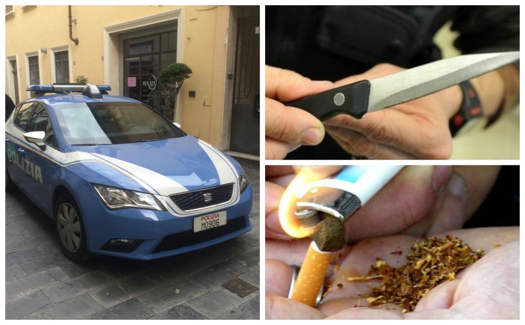 polizia droga coltello