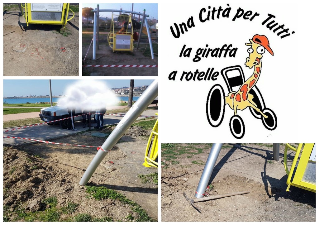 giraffa a rotelle parco urbano