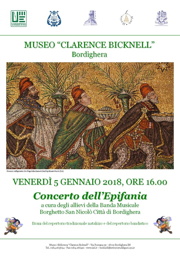 Locandina Museo Bicknell Concerto Epifania 5 gennaio 2017