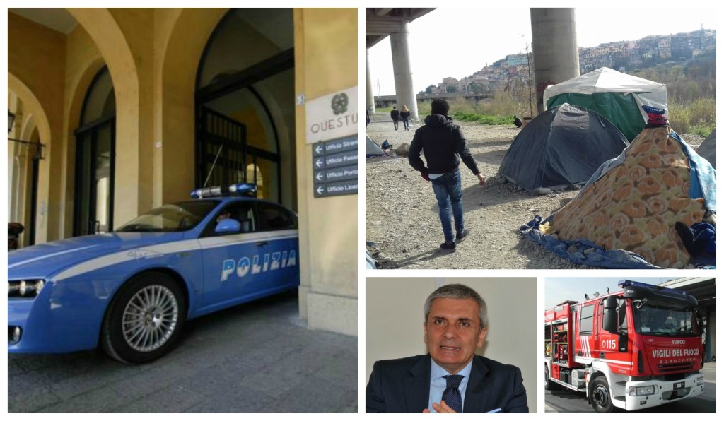 questura-migranti-accampamento-fiume-roja