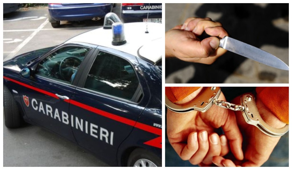carabinieri coltello minaccia arresto