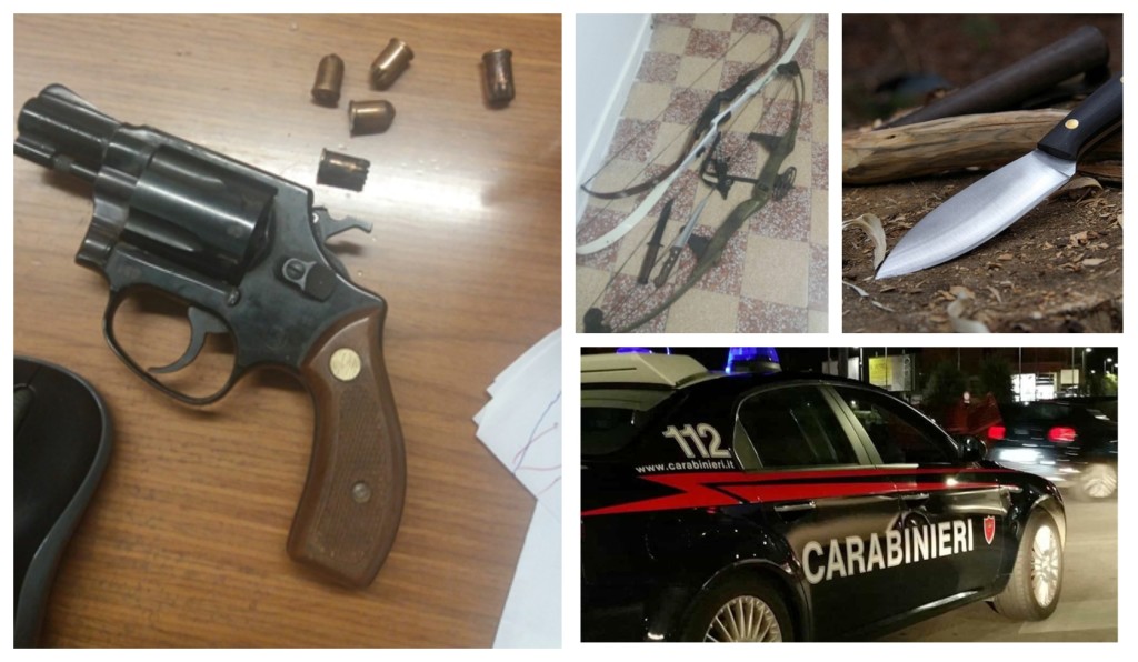 carabinieri denuncia arco frecce minacce