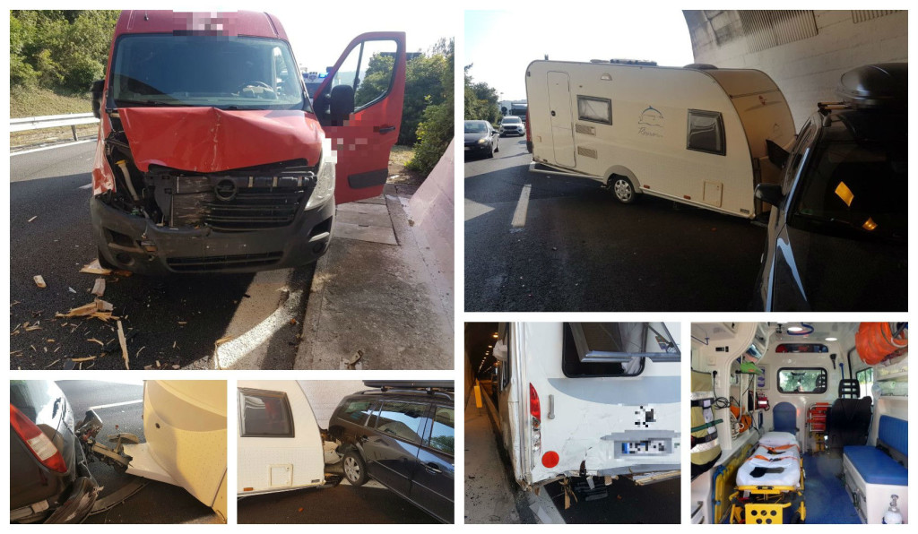 incidente autostrada furgone roulotte