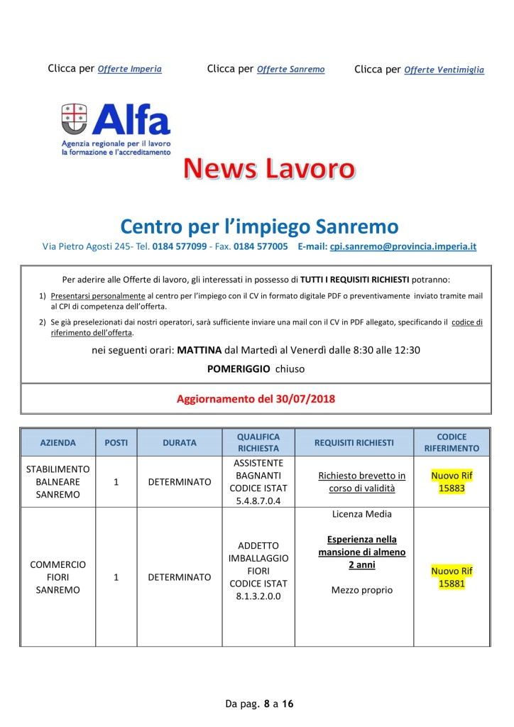offerte di lavoro sanremo 31 luglio (1)