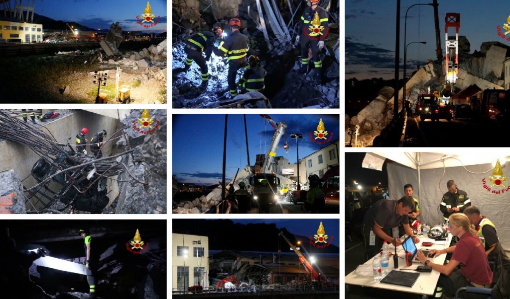 collage notte lavoro vvf