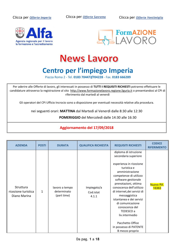 offerte lavoro imperia 18 agosto 2018 (1)