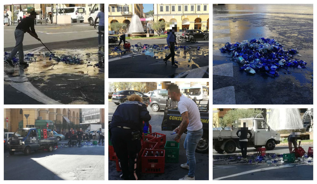 bottiglie rotte piazza dante imperia