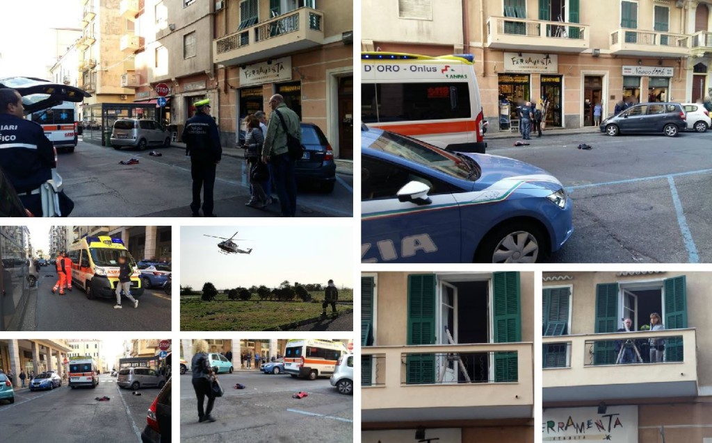 collage caduta balcone