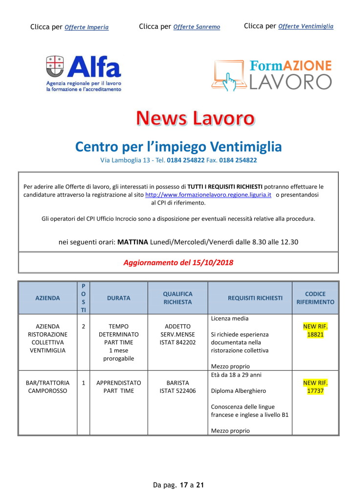 offerte lavoro 15 oct 18 - ventimiglia (1)