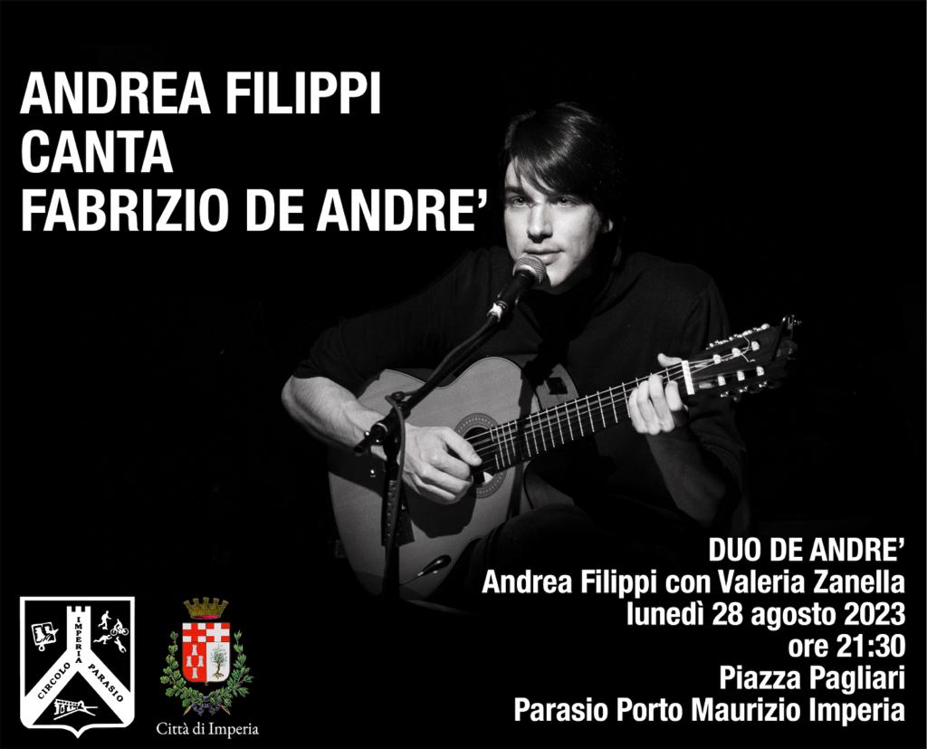 Imperia: Andrea Filippi canta Fabrizio De Andrè, appuntamento lunedì 28 ...