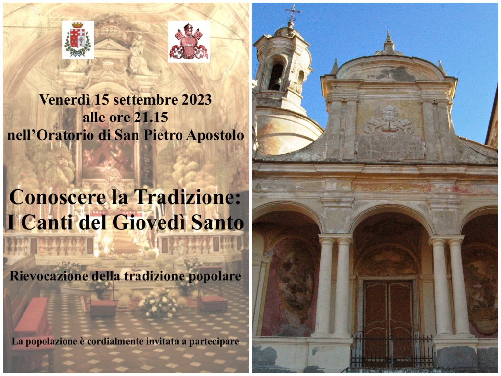 Imperia: "i canti del giovedì santo", venerdì 15 settembre all'Oratorio