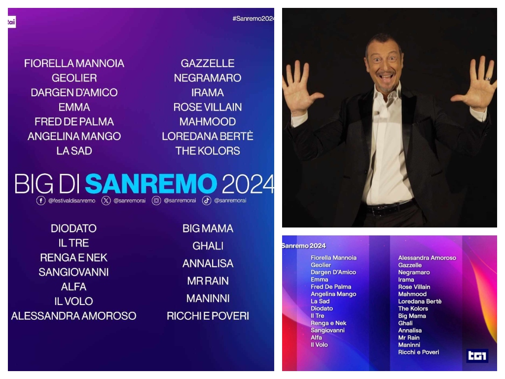 Sanremo 2024: i big che parteciperanno al festival