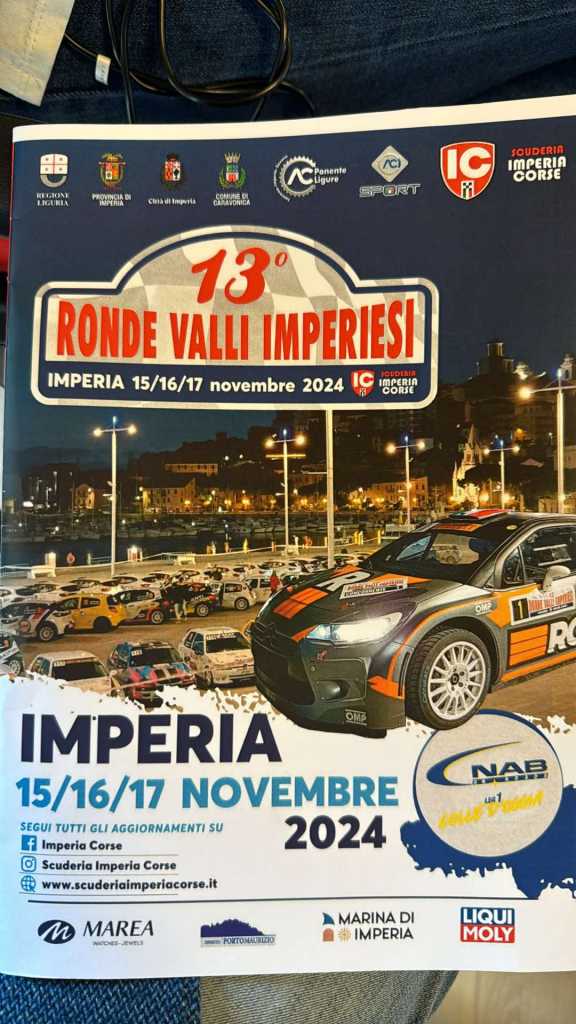 Autocollant Vintage 15° Rally Valli Imperiesi 1986 – Imperia Corse, Made In Italy